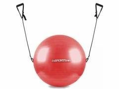 Piłka gimnastyczna z uchwytami 55cm - czerwona