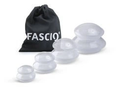 Bańki Silikonowe FASCIQ - zestaw 4 baniek silikonowych (10 cm | 7, 5 cm | 6 cm | 4,5 cm)