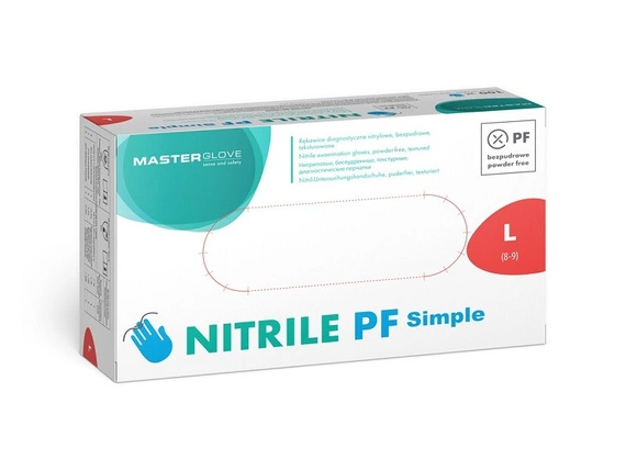 Rękawice nitrylowe Master Glove Nitrile PF Simple Blue 100 szt. 