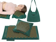 ECO MATA do akupresury z poduszką - zielono-złota