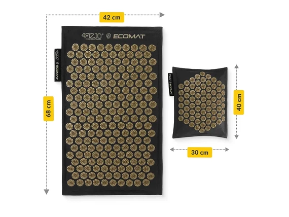ECO MATA do akupresury z poduszką - czarno-złota