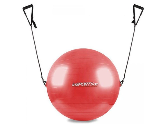 Piłka gimnastyczna z uchwytami 55cm - czerwona