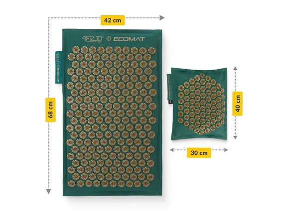 ECO MATA do akupresury z poduszką - zielono-złota