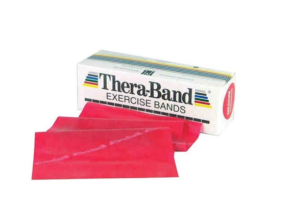 Taśma rehabilitacyjna Thera-Band 2,5m (opór średni - czerwona)