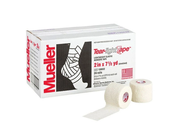 Bandaż elastyczny Mueller Tear Light Tape 5,0cm x 6,9m biały (1 karton = 24 rolki)